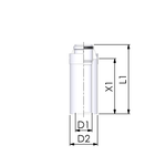 CoxDENS® Afvoerpijp 60/100 L=500mm Connext X3