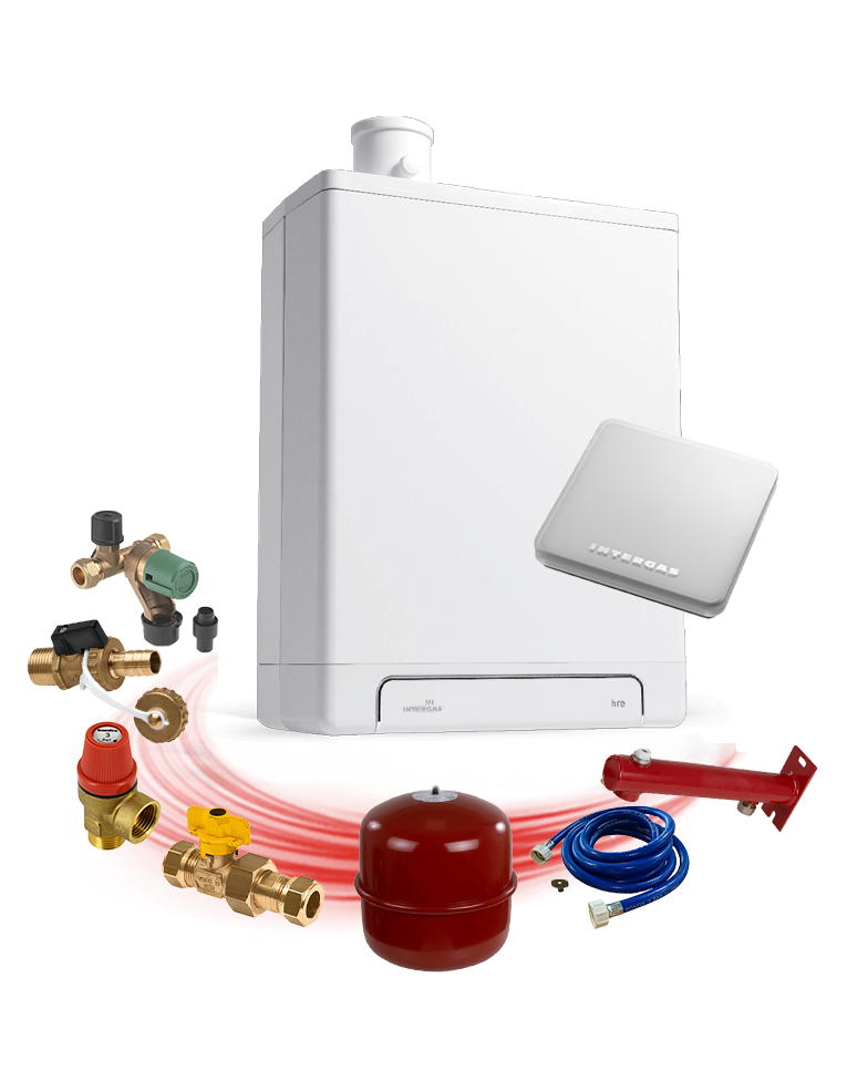 Intergas HRE 28/24 CW4 | 80/80 | 22,8kW | Klein Totaalpakket wit  | CVketel.nl