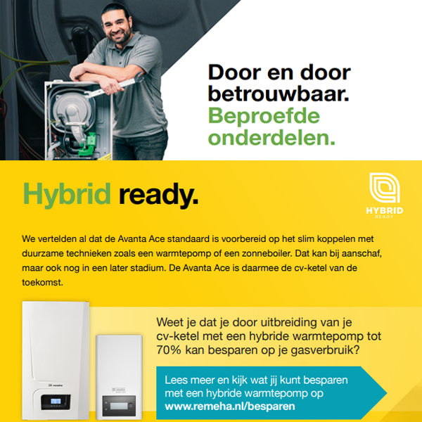 Remeha Avanta Ace 28c CW4 7768361 Hybrid Ready ✔13,4 liter/min bij 40°C ✔8 liter/min bij 60°  ✔26,1kW vermogen  | CVketel.nl de goedkoopste van Nederland